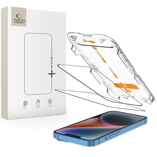 T-P iPhone 17e/16e/14/13/13 Pro 2-PACK Skärmskydd QuickSet+