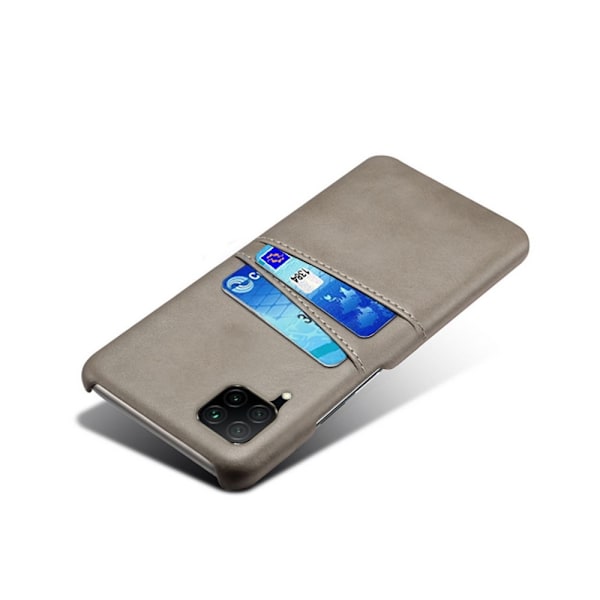 Huawei P40 Lite - Skal med Kortfack - Grå Grey Grå