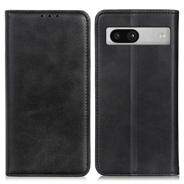 Google Pixel 7A Fodral Flip Split Läder Svart