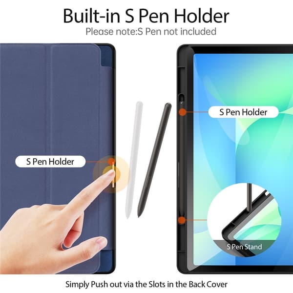 DUX DUCIS Galaxy Tab S10 FE Plus Fodral DOMO Tri-Fold Blå