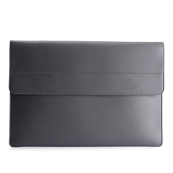 Laptop Sleeve 2-Set PU-Läder Väska 13.3" Mörk Grå
