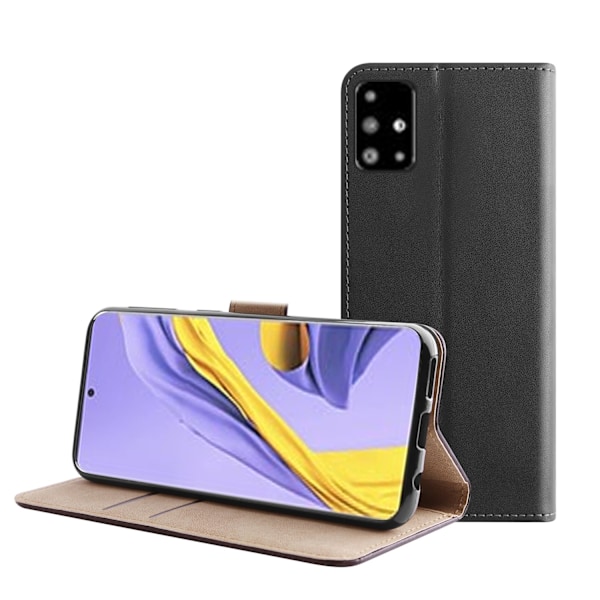 Samsung S20 Plus - Fodral I Äkta Läder - Välj Färg! Black Svart