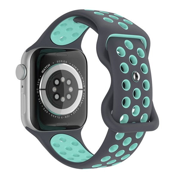 Sportarmband Dual-Color Apple Watch 41/40/38 mm (S/M) Grå/Teal