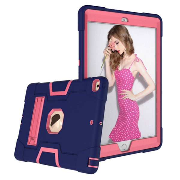 iPad 10.2 2019/2020/2021 Shockproof Hybrid Skal Med Kickstand Mörk Blå/Rosa Mörk Blå/Rosa