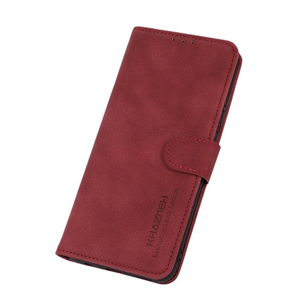 KHAZNEH Xiaomi Redmi Note 11 4G Fodral Retro Läder Röd
