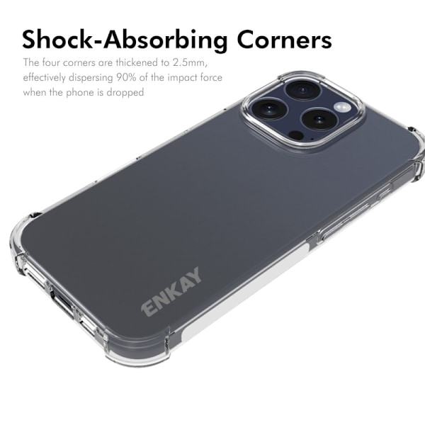 ENKAY iPhone 16 Pro Skal Shockproof Transparent