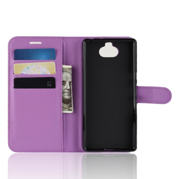 Sony Xperia 10 Plus - Litchi Plånboksfodral - Lila Purple Lila