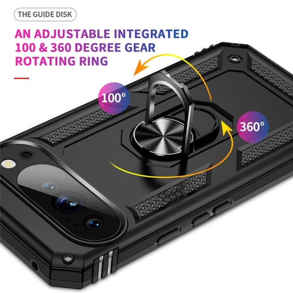 Google Pixel 10 / 10 Pro Skal Armor Ring Hybrid Svart