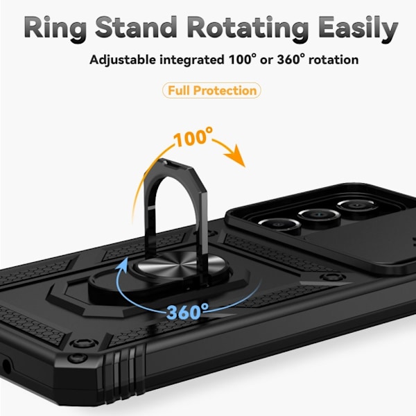 Samsung Galaxy A16 Skal CamShield Ring Hybrid Svart