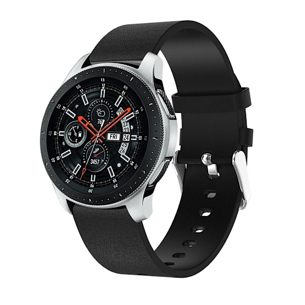 Äkta Läder Armband - Svart (22mm) Black Svart (22mm)