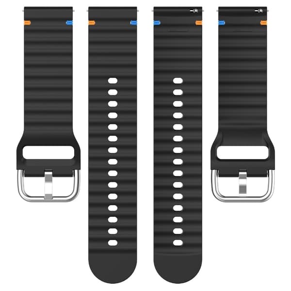 Klockarmband 20 mm Silikon Wave Design Gul