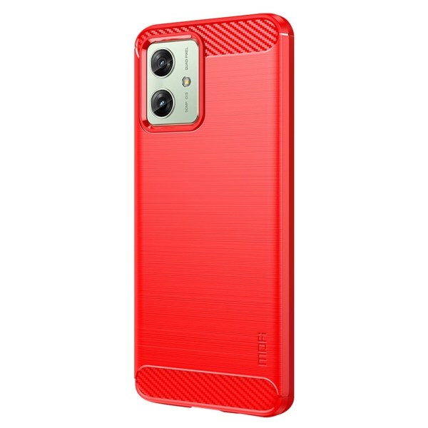 MOFI Motorola Moto G54 5G Skal Borstad Stål Textur Röd