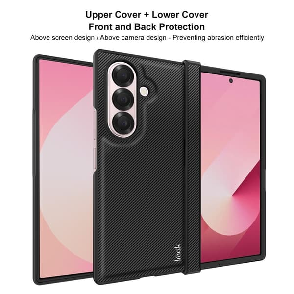 IMAK Samsung Galaxy Z Fold 7 Skal Kolfiber Textur Svart