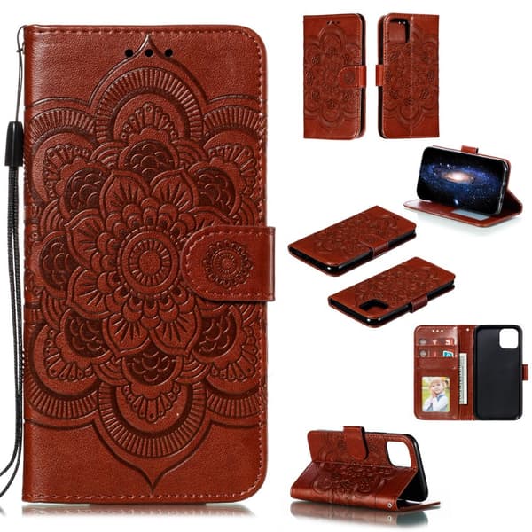 iPhone 11 Plånboksfodral Mandala - Brun
