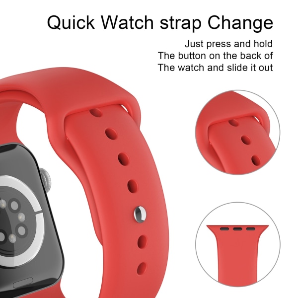 Apple Watch 38/40/41 mm Silikon Armband (M/L) Röd