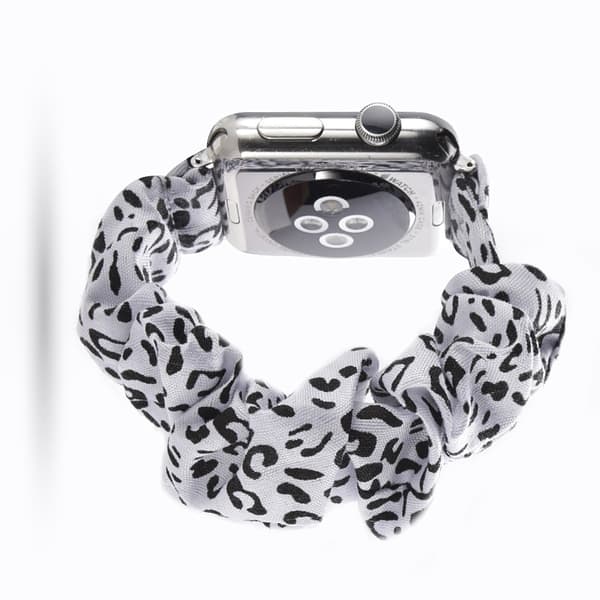 Scrunchie White Leopard Armband Apple Watch 42/41/40/38 mm