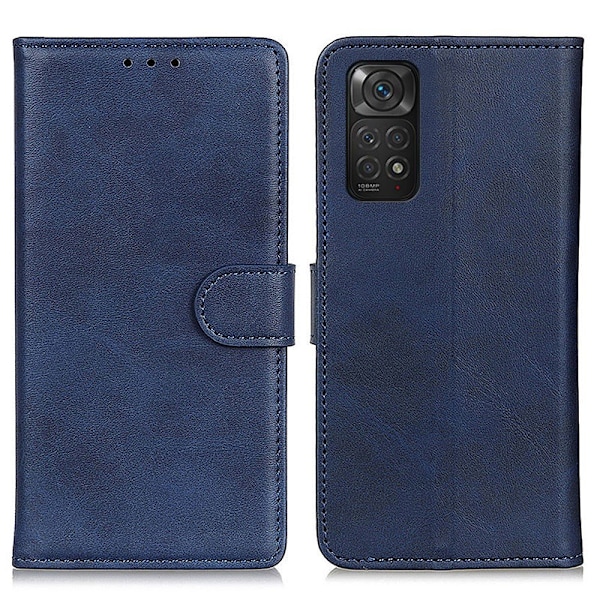 Xiaomi Redmi Note 11 4G Fodral Solid Läder Blå