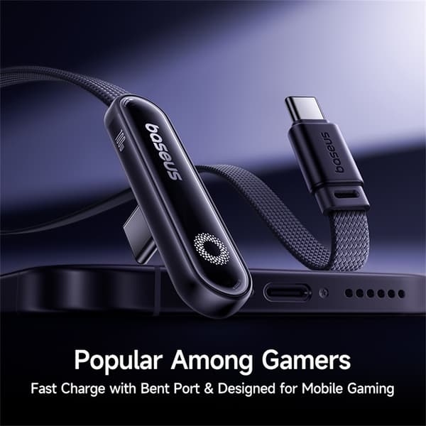 Baseus 1m 100W USB-C - USB-C Elbow Kabel Svart