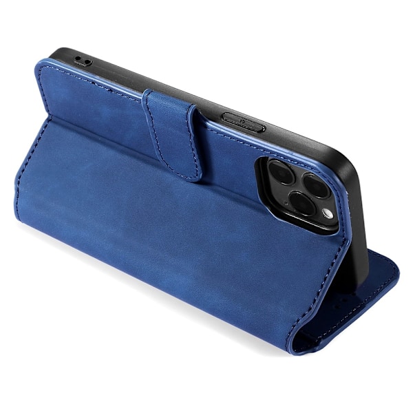 iPhone 13 - DG.MING Retro Läder Fodral - Blå