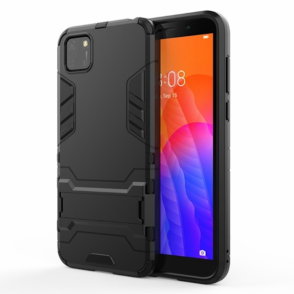 Huawei Y5p - Hybrid Skal med Kickstand - Svart Black Svart