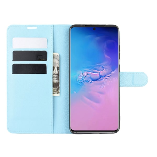 Samsung Galaxy S20 Ultra - Litchi Plånboksfodral - Ljus Blå LightBlue Ljus Blå