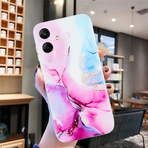Samsung Galaxy A07 Skal TPU Marmor Rosa / Blå