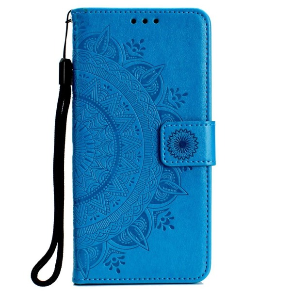Huawei P40 Lite E - Mandala Plånboksfodral - Blå Blue Blå