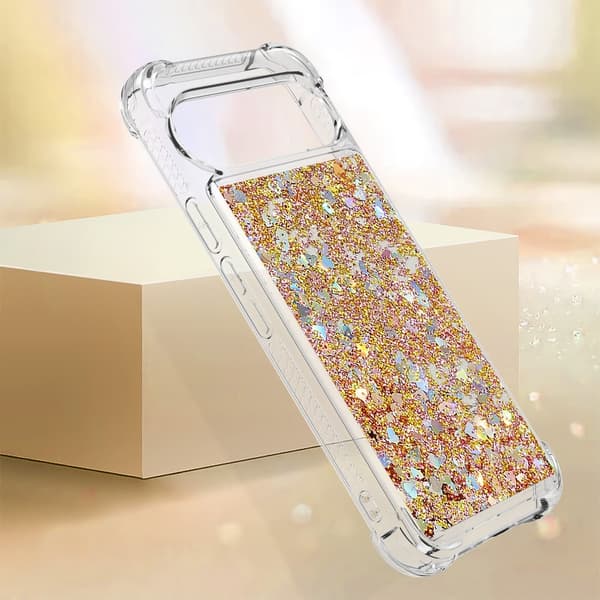 Google Pixel 10 / 10 Pro Skal Glitter Quicksand Guld