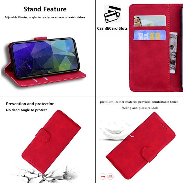 Sony Xperia 10 V Fodral Solid Läder Röd