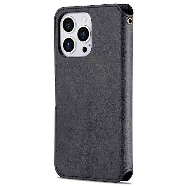 iPhone 13 Pro Max - AZNS Slim Läder Fodral - Svart