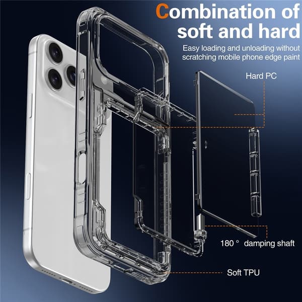 iPhone 18 Pro Max/17 Pro Max Skal Kickstand Med Kortfack Tonad Svart
