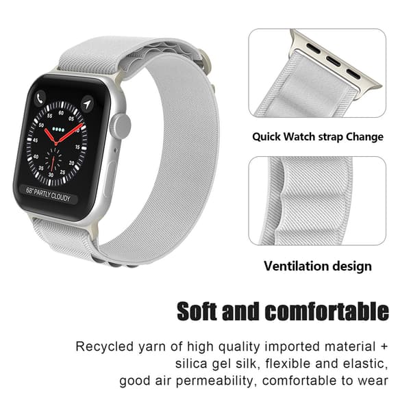 Apple Watch 42/44/45/46/49 mm Armband Alpine Pro Loop Starlight