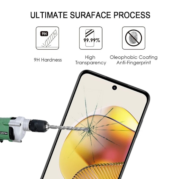 2-Pack Motorola Moto E14 Heltäckande Skärmskydd i Härdat Glas