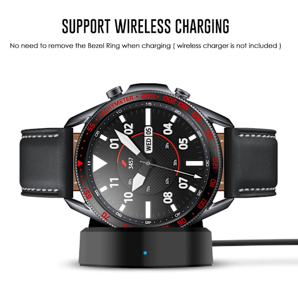 Bezel Skyddande Ring Galaxy Watch3 45mm - Svart/Röd Svart/Röd Svart/Röd