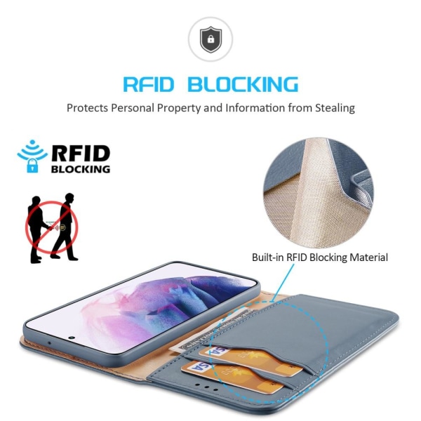 DUX DUCIS Samsung Galaxy S22 Plus Fodral HIVO RFID Äkta Läder Bl