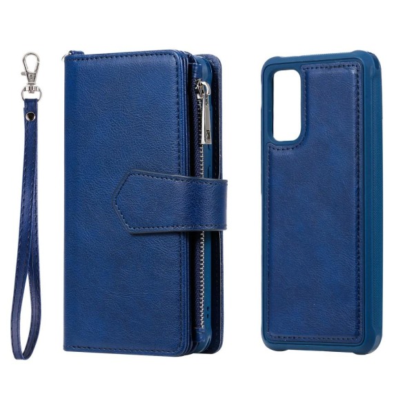 Samsung S20 - 2in1 Magnet Skal / Plånboksfodral - Blå Blue Blå