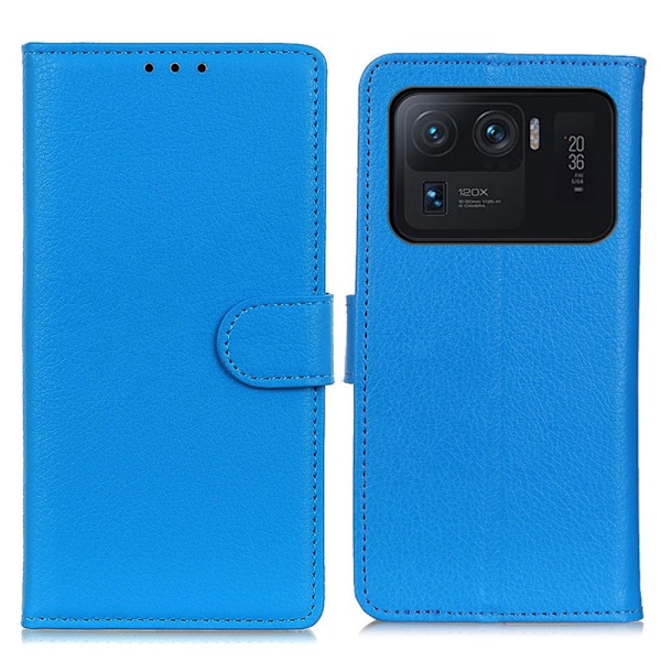 Xiaomi Mi 11 Ultra - Litchi Läder Fodral - Blå Blue Blå
