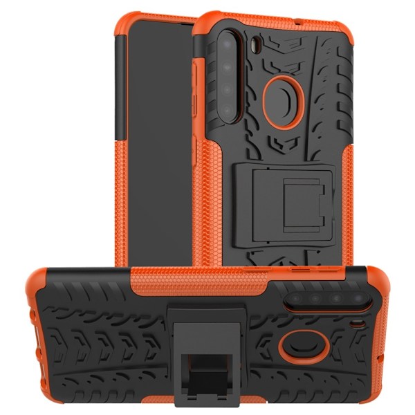 Samsung Galaxy A21 - Ultimata Stöttåliga Skalet med Stöd - Orange Orange Orange