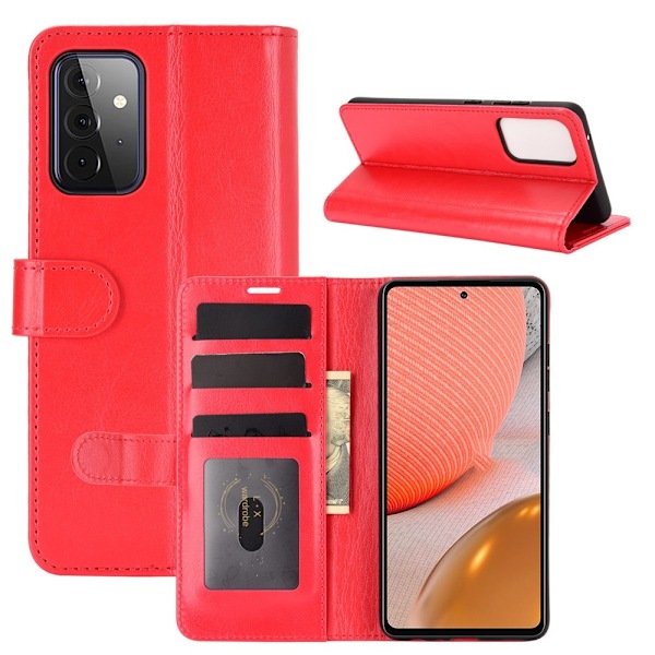 Samsung Galaxy A72 - Crazy Horse Fodral - Röd Red Röd