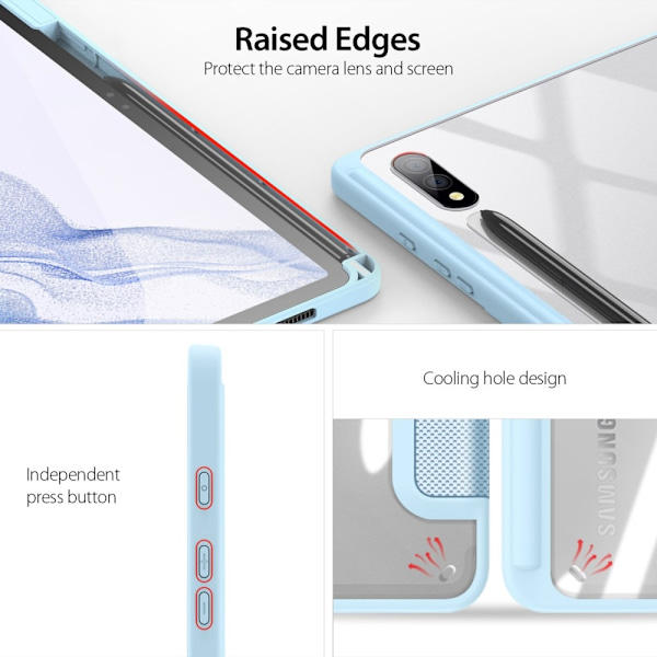 DUX DUCIS Galaxy Tab S9 Plus Fodral TOBY Tri-Fold Blå