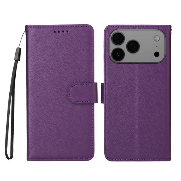 iPhone 17 Pro Max Fodral RFID Läder Lila