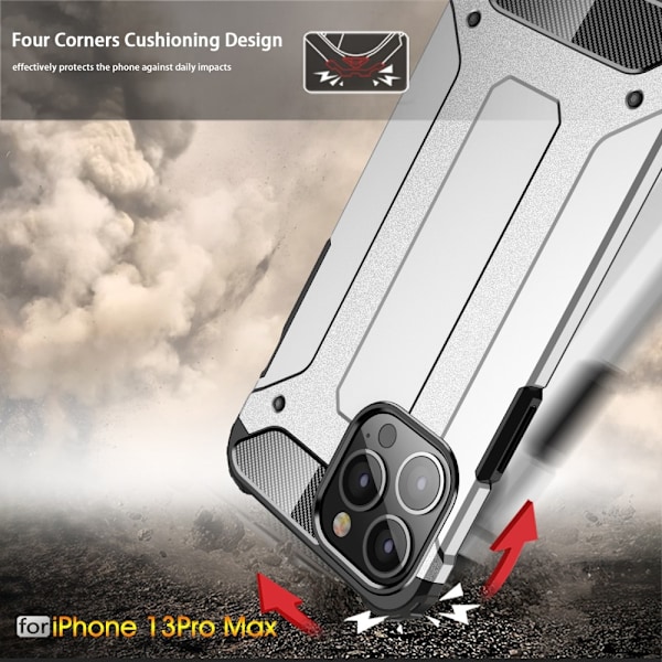 iPhone 13 Pro Max - Shockproof Armor Hybrid Skal - Guld
