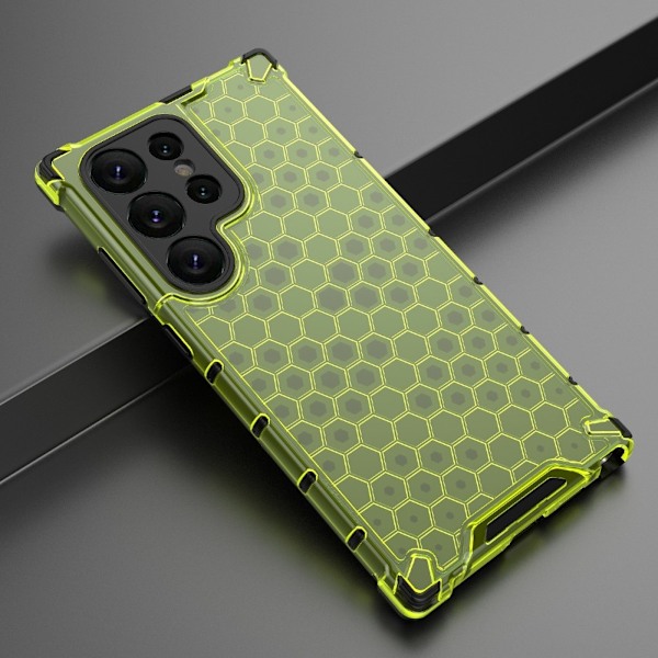 Galaxy S24 Ultra Skal Honeycomb Shockproof Hybrid Grön