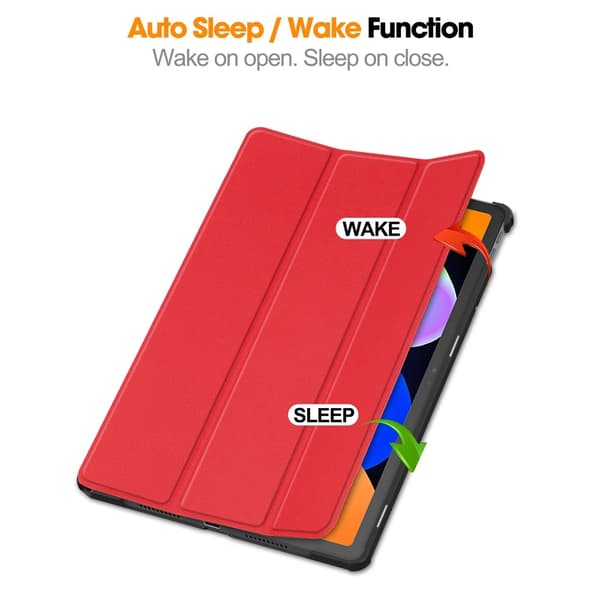 Lenovo Idea Tab Fodral Tri-Fold Läder Röd
