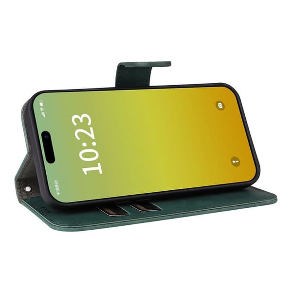 iPhone 15 Fodral Skin Touch Läder Grön