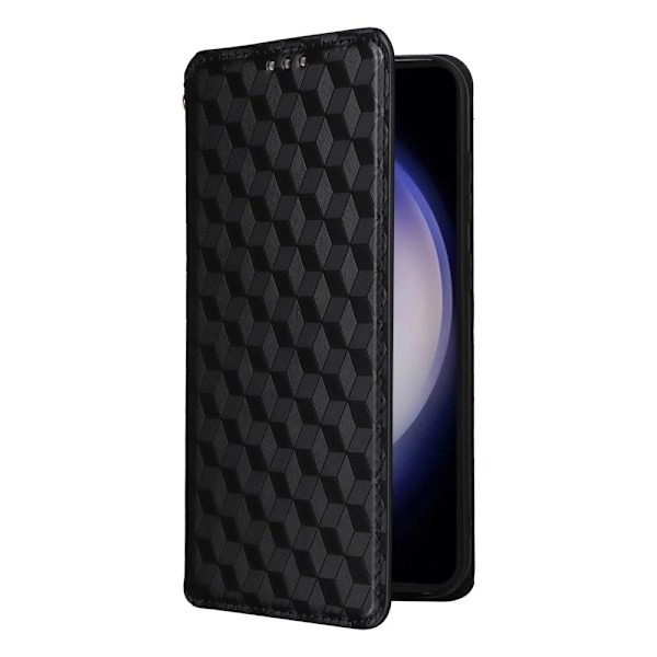 Samsung Galaxy S24 FE Fodral Läder Rhombus Svart