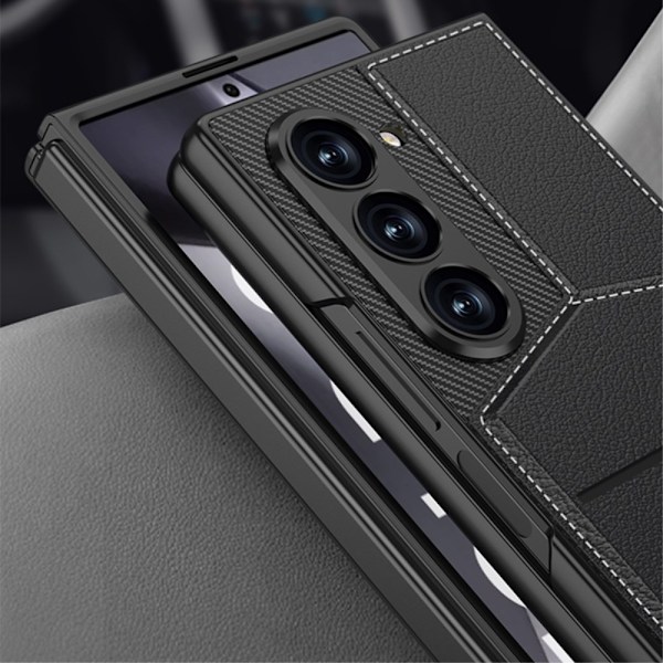 GKK Galaxy Z Fold 6 Skal Med Korthållare Läder Svart