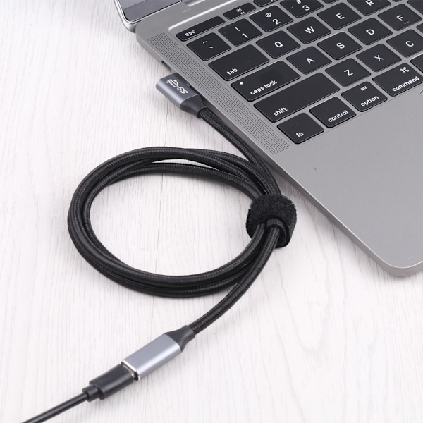 1.5m USB-C Hane Elbow - USB-C Hona Adapter Kabel Svart