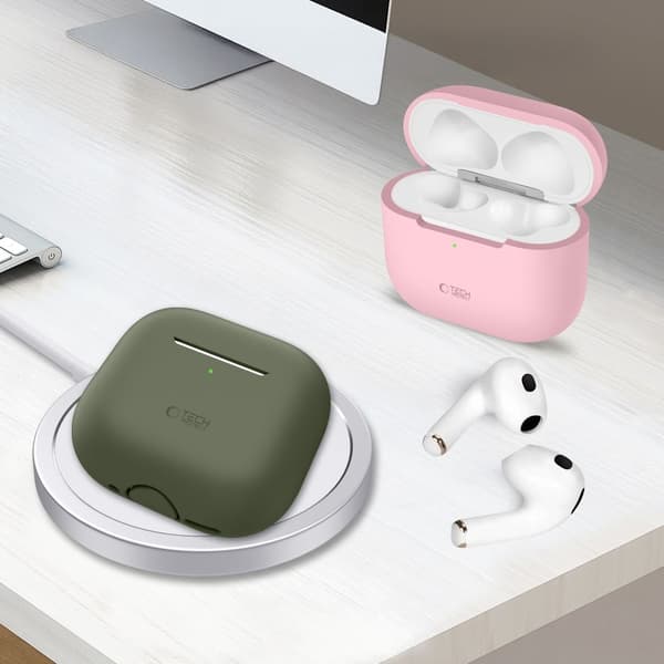 Tech-Protect AirPods 4 Skal Silikon Cafe Latte