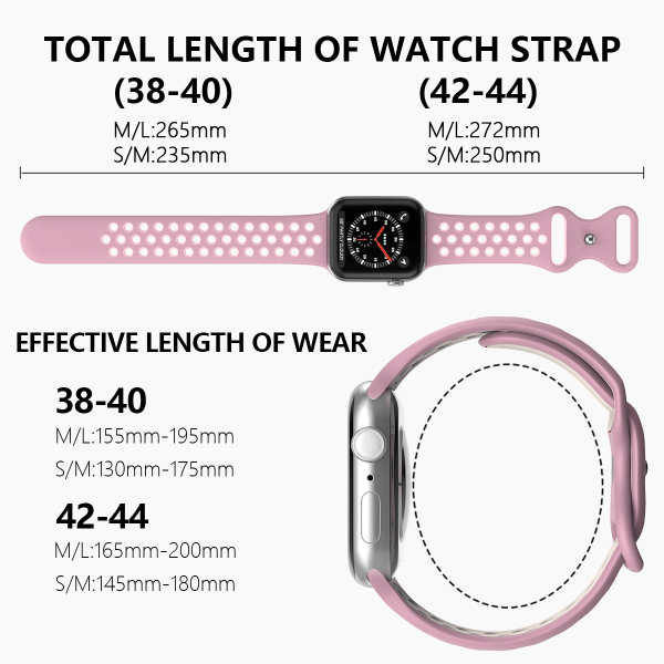 Sportarmband Dual-Color Apple Watch 41/40/38 mm (S/M) Lavender/R